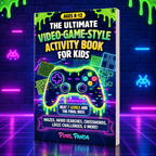 The Ultimate Video-Game-Style Activity Book for Kids ages 8–12 by Pixel Panda — cover mockup